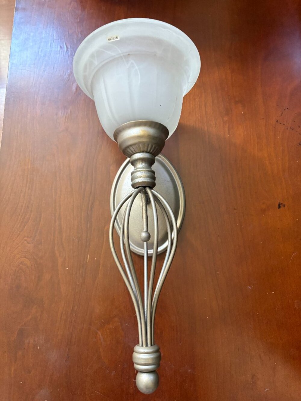 🛍️ TITLE Vintage Brushed Brass Metal Wire Cage Wall Sconce Frosted Glass Candle